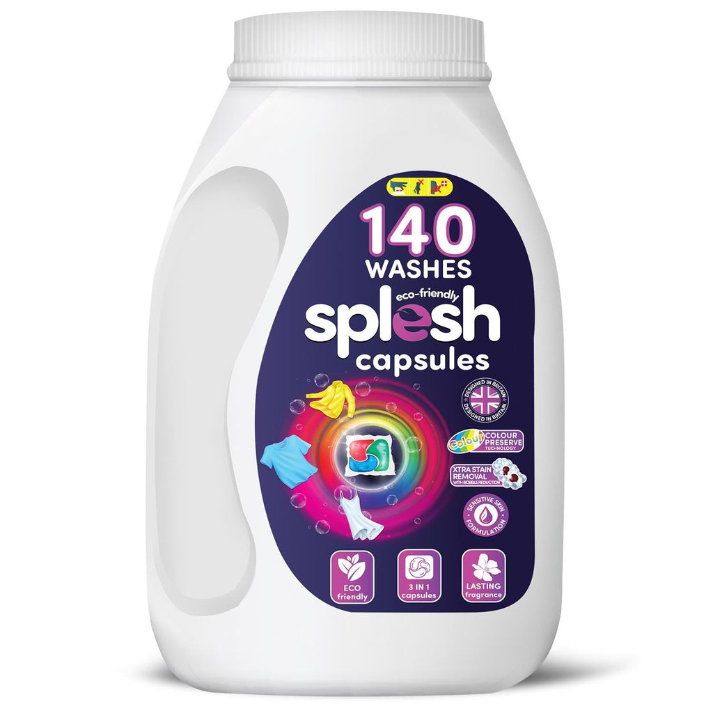 Splesh Cleaning Bundle of 3-in-1 Dishwasher 150 Capsules & Laundry 140 Capsules